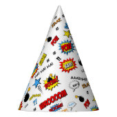 Pet van de Superheld Party - Word Art Feesthoedjes (Links)