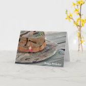 Pet van de vogelvisserij met leder kaart (Gele Bloem)