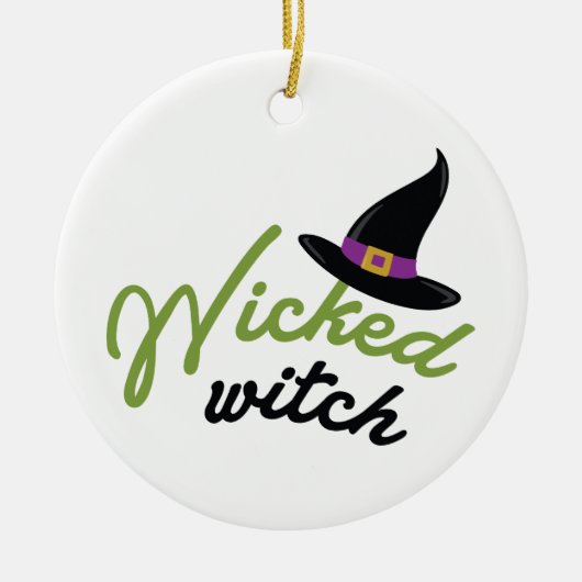 Pet van de witte witch keramisch ornament (Voorkant)
