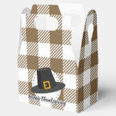 Pet van de zwarte pelgrim op bruine speldenstaart  bedankdoosjes (Geopend)