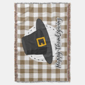 Pet van de zwarte pelgrim op bruine speldenstaart  deken (Voorkant Verticaal)