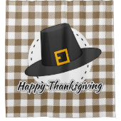 Pet van de zwarte pelgrim op bruine speldenstaart  douchegordijn (Voorkant)