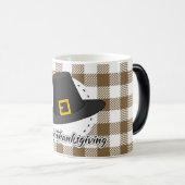 Pet van de zwarte pelgrim op bruine speldenstaart  magische mok (Voorkant rechts)