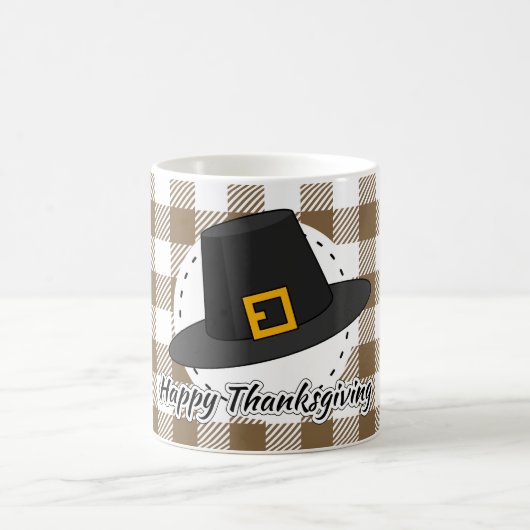 Pet van de zwarte pelgrim op bruine speldenstaart magische mok (Center)