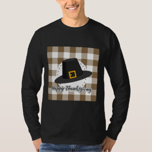 Pet van de zwarte pelgrim op bruine speldenstaart  t-shirt