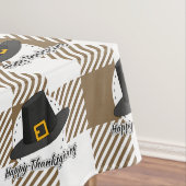 Pet van de zwarte pelgrim op bruine speldenstaart  tafelkleed (Voorbeeld)