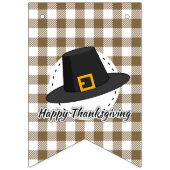 Pet van de zwarte pelgrim op bruine speldenstaart  vlaggetjes (Eerste vlag)