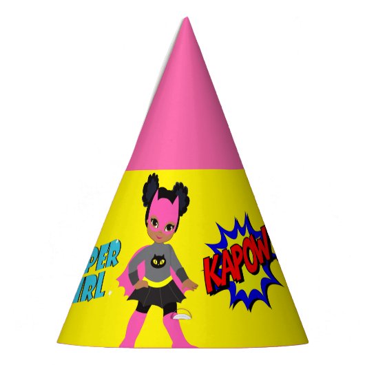 Pet van de zwarte superheld feesthoedjes (Links)