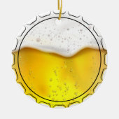 Pet van flesje van tapbier keramisch ornament (Voorkant)