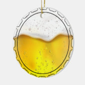 Pet van flesje van tapbier keramisch ornament (Links)