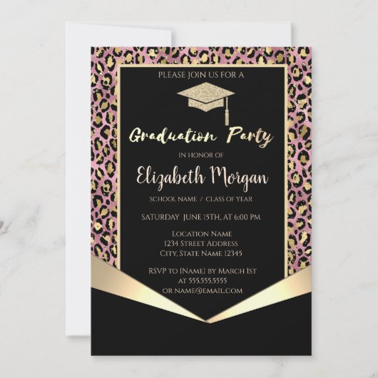 Pet van glitter-Afstudeerder, Confetti Afstuderen  Kaart (Voorkant)