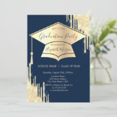 Pet van Gold Afstudeerder, Glitter Drift Navy Blue Kaart (Staand voorkant)