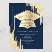 Pet van Gold Afstudeerder, Glitter Drift Navy Blue Kaart (Voorkant / Achterkant)