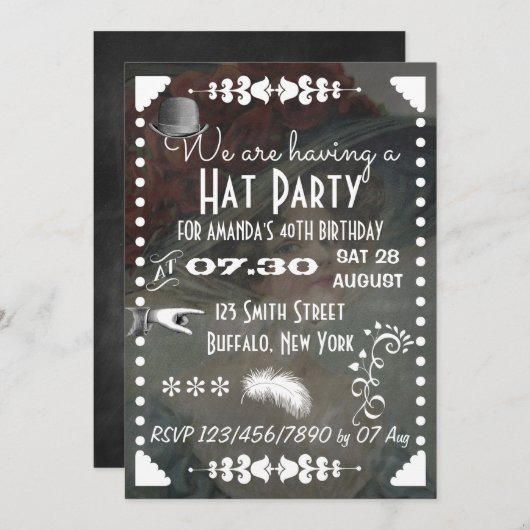 Pet van het  Retro Chalkboard Kaart (Voorkant / Achterkant)