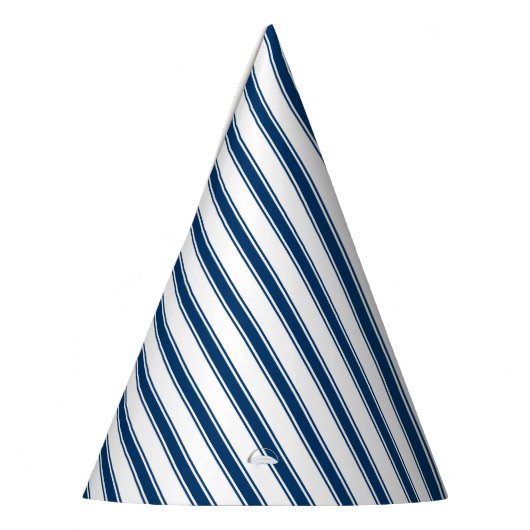 Pet van Navy Blue en White Stripe Ticking Party Feesthoedjes (Links)