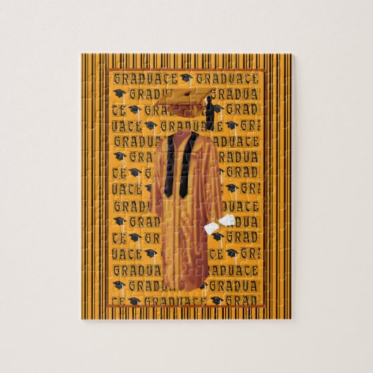 Pet van Oranje, zwart en wit Afstudeerder, Diploma Legpuzzel (Verticaal)