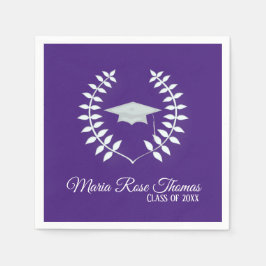 Pet van Paars Afstudeerder en bladpapier Servet