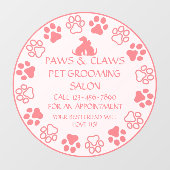 Pet van poetsen aanpassen Voorste deurroze Raamsticker (Vel)