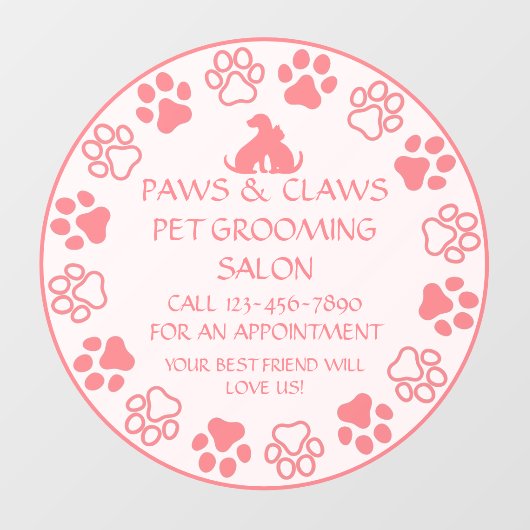 Pet van poetsen aanpassen Voorste deurroze Raamsticker (Vel)