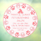 Pet van poetsen aanpassen Voorste deurroze Raamsticker (Vel 3)