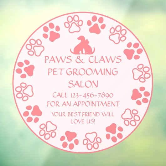 Pet van poetsen aanpassen Voorste deurroze Raamsticker (Vel 3)