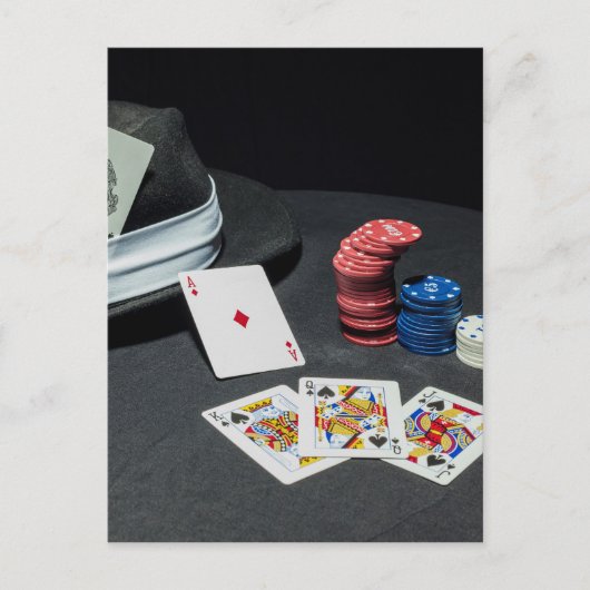 Pet van pokerkaarten briefkaart (Voorkant)
