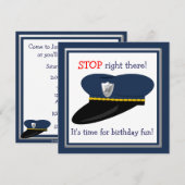Pet van politie Cop Theme Birthday Party Kaart (Voorkant / Achterkant)