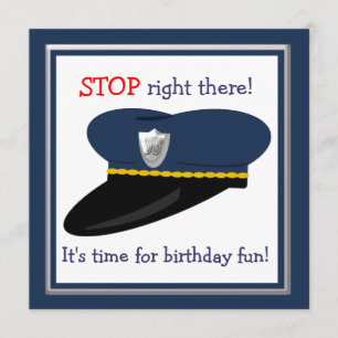 Pet van politie Cop Theme Birthday Party Kaart