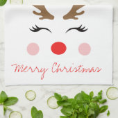 Pet van Red Nose Reindeer Santa Merry met Kerstmis Theedoek (Gevouwen)