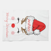 Pet van Red Nose Reindeer Santa Merry met Kerstmis Theedoek (Horizontaal)