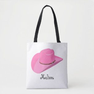 Pet van roze cowgirl tote bag