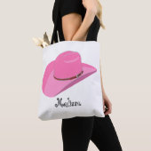 Pet van roze cowgirl tote bag (Dichtbij)