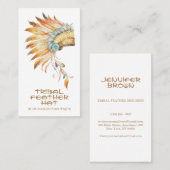 Pet van tribale veren visitekaartje (Voorkant / Achterkant)