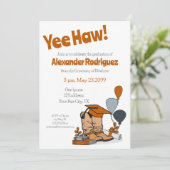 Pet van verbrand Oranje Afstudeerder Cowboy Boot A Kaart (Staand voorkant)