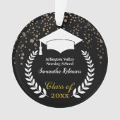 Pet van wit Afstudeerder en Ornament van Laurel Af (voorkant)