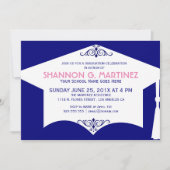 Pet van wit en blauw Afstuderen - Partij bij het A Kaart (Voorkant)