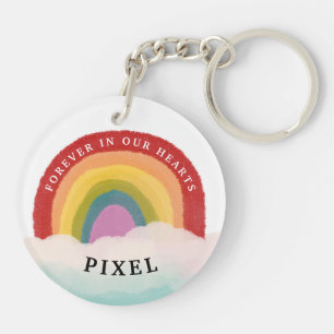 Pet Verlies Aangepaste foto Sympathie Gift Rainbow Sleutelhanger