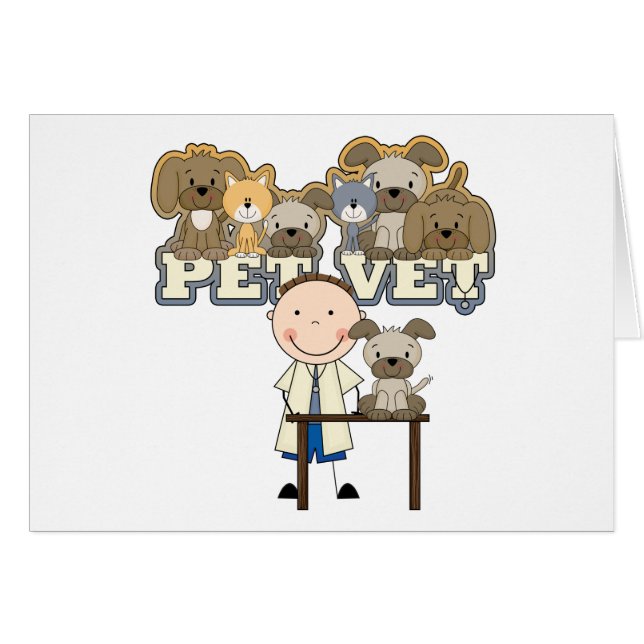 Pet Vet White Male T-shirts en cadeautjes (Voorkant Horizontaal)