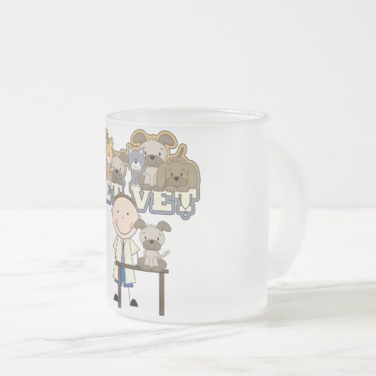 Pet Vet White Male T-shirts en cadeautjes Matglas Koffiemok (Voorkant rechts)