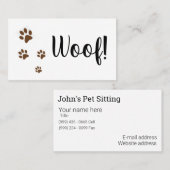 Pet Visitekaartje (Voorkant / Achterkant)