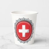 Pet voor de vlag van Zwitserland Papieren Bekers (Voorkant)