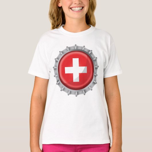 Pet voor de vlag van Zwitserland T-shirt (Voorkant)