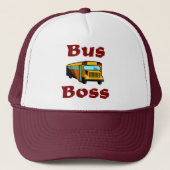 Pet voor schoolbuschauffeur.  Bus Boss. (Voorkant)