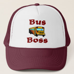 Pet voor schoolbuschauffeur.  Bus Boss.