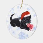 Pet voor speciaal uitgeruste zwarte labrador Puppy Keramisch Ornament (Links)