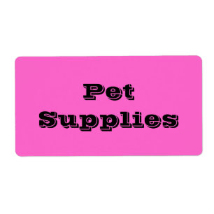 Pet-voorraad in roze bewegende labels