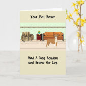 Pet Vrouw Boxer krijgt snel een Kaart (Gele Bloem)