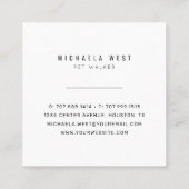 Pet Walker Service Pet Care Square Visitekaartje (Achterkant)