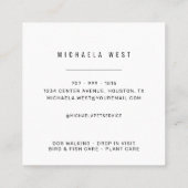 Pet Walking Service Pet Care Square Visitekaartje (Achterkant)