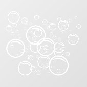 Pet wash Bubbles witte kleur omtrek Raamsticker (Vel)